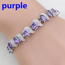 Load image into Gallery viewer, Natural Green Emerald WhiteTopaz Silver Charm Bracelet for Women Jewelry
