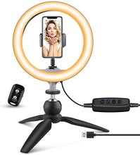 Load image into Gallery viewer, 6&quot; LED Ring Light with Tripod Stand &amp; Phone Holder
