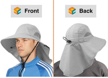 Load image into Gallery viewer, Wide Brim Sun Hat with Neck Flap
