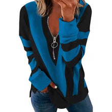 Load image into Gallery viewer, Women&#39;s Creative Geometric Pattern Printing Zipper V-neck
