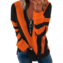Load image into Gallery viewer, Women&#39;s Creative Geometric Pattern Printing Zipper V-neck
