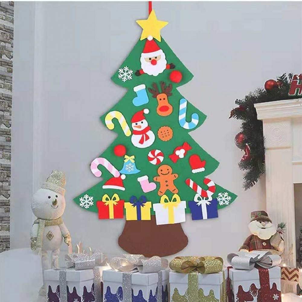 DIY Felt Christmas Tree Set with 29 Pcs Ornaments