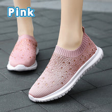 Load image into Gallery viewer, New Colors Women Fashion Rainbow Flat Shoes Knitting Breathable Mesh Sneakers
