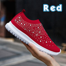 Load image into Gallery viewer, New Colors Women Fashion Rainbow Flat Shoes Knitting Breathable Mesh Sneakers
