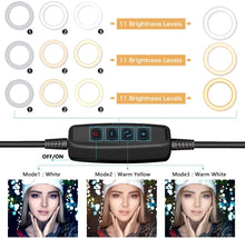 Load image into Gallery viewer, 6&quot; LED Ring Light with Tripod Stand &amp; Phone Holder
