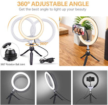 Load image into Gallery viewer, 6&quot; LED Ring Light with Tripod Stand &amp; Phone Holder
