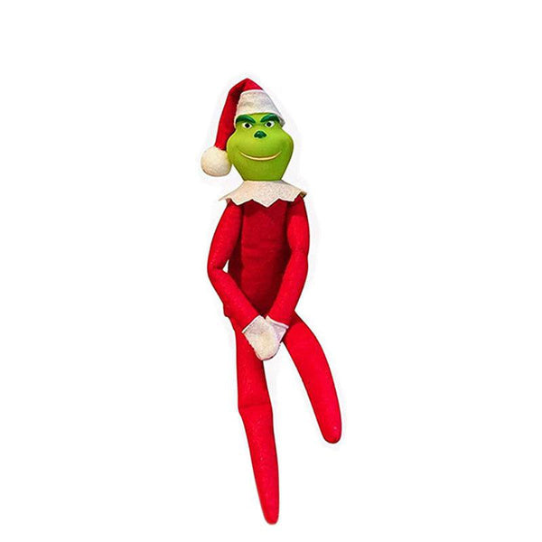 2 Pcs The Grinch on The Shelf Elf Doll Grinch Christmas Decorations Green Monster Elf Doll Suitable