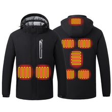 Load image into Gallery viewer, USB Heating Hooded 8 Zone Heated Men Jackets Waterproof Outdoor Coat Windbreaker
