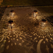 Load image into Gallery viewer, 2 Pack Metal Moon Star Sun Solar Outdoor Lamps
