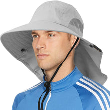 Load image into Gallery viewer, Wide Brim Sun Hat with Neck Flap
