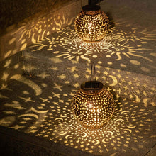 Load image into Gallery viewer, 2 Pack Metal Moon Star Sun Solar Outdoor Lamps
