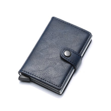 Load image into Gallery viewer, PU Leather Aluminum Case Slim RFID Blocking Wallet ID Credit Card Holder
