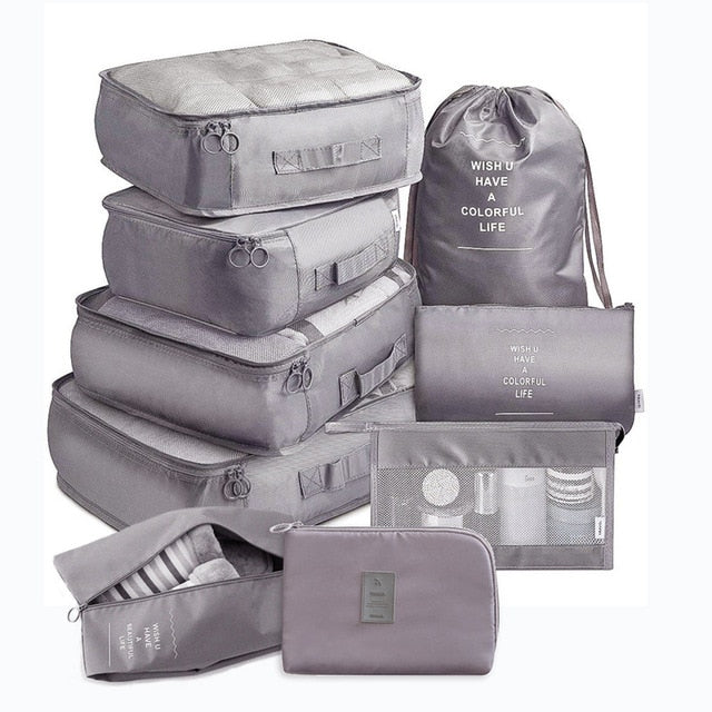 9 pieces Set Travel Organizer Storage Bags