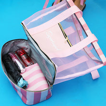 Load image into Gallery viewer, Wet and Dry Separation Striped Fitness Bag Swimsuit Storage Bag
