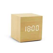 Load image into Gallery viewer, Alarm Clock LED Wooden Watch Table Voice Control
