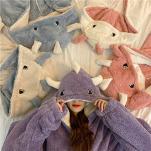 Load image into Gallery viewer, Autumn Winter Women Cute Pajamas Cartoon Ears Hooded Sleepwear
