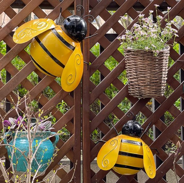 4pcs Metal Bumble Bee Decorations