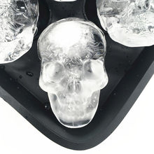 Load image into Gallery viewer, 3D Skull Flexible Silicone Ice Cube Mold Tray Makes
