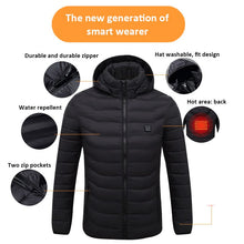 Load image into Gallery viewer, Men Winter Warm USB 9 Areas Heating Jackets

