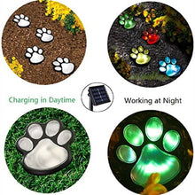 Load image into Gallery viewer, 4pcs LED Solar Light Outdoor Street Light Solar Cat Animal Paw Print Light
