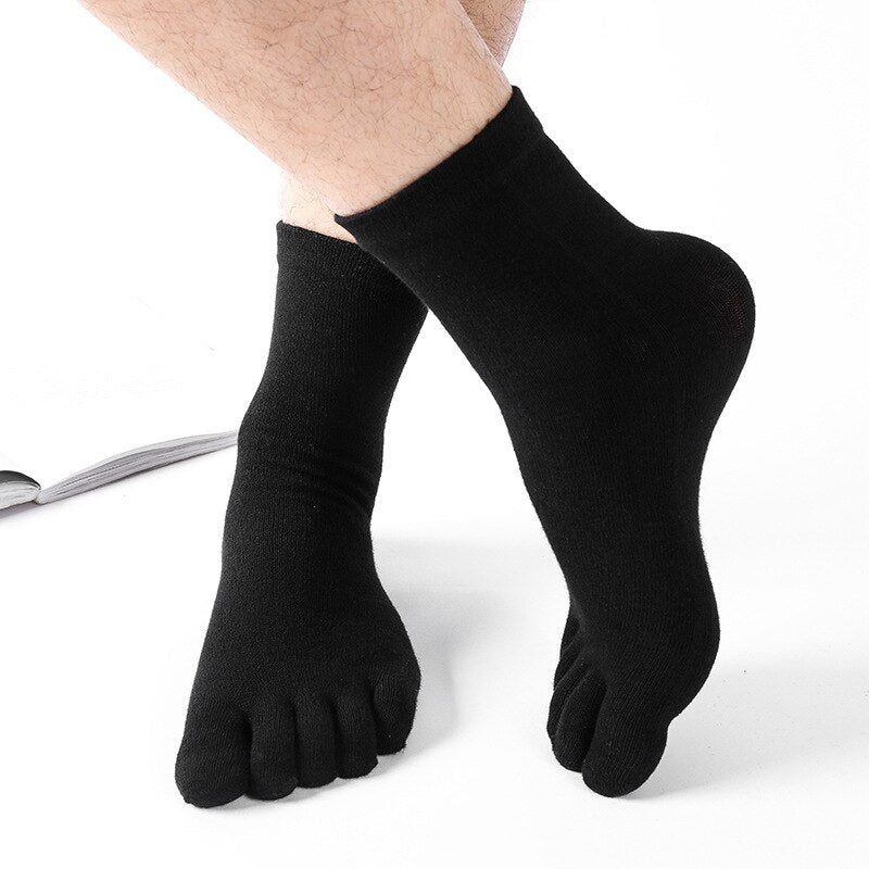 5Pairs Male  Business Cotton Five-finge Socks