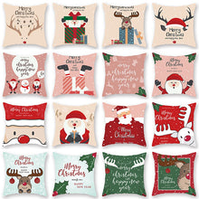 Load image into Gallery viewer, Santa Claus Elk Christmas Decoration Cushion Cover
