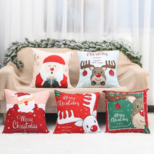 Load image into Gallery viewer, Santa Claus Elk Christmas Decoration Cushion Cover
