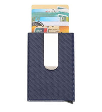 Load image into Gallery viewer, PU Carbon Fiber ID Metal Credit Card Wallet
