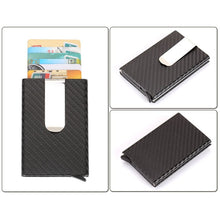 Load image into Gallery viewer, PU Carbon Fiber ID Metal Credit Card Wallet
