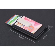 Load image into Gallery viewer, PU Carbon Fiber ID Metal Credit Card Wallet

