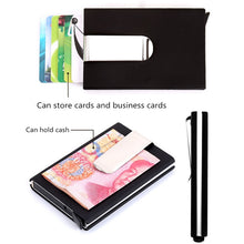 Load image into Gallery viewer, PU Carbon Fiber ID Metal Credit Card Wallet
