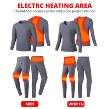 Load image into Gallery viewer, Men Women USB Electric Heated Thermal Underwear Set
