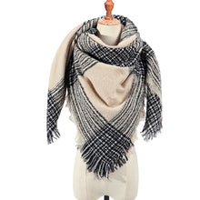 Load image into Gallery viewer, Autumn and winter new circle yarn burr color plaid scarf
