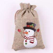 Load image into Gallery viewer, 10Pcs Jute Bags Christmas Gift Drawstring Pouch
