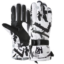 Load image into Gallery viewer, Unisex PU Leather Non-slip Touch Screen Waterproof Motorcycle Cycling Fleece Warm Snow Gloves

