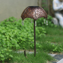 Load image into Gallery viewer, Solar LED Ground Plug Iron Umbrella Garden Landscape Decorative Light
