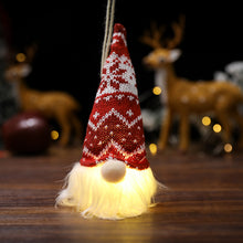 Load image into Gallery viewer, Christmas Forest old man with light pendant faceless doll
