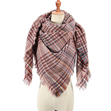 Load image into Gallery viewer, Autumn and winter new circle yarn burr color plaid scarf
