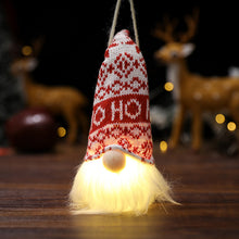 Load image into Gallery viewer, Christmas Forest old man with light pendant faceless doll
