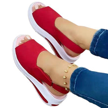 Load image into Gallery viewer, Women&#39;s Fashion Platform Flat Heel Velcro Casual Fish Mouth Sandals
