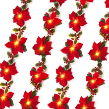 Load image into Gallery viewer, 3M 20LED Christmas poinsettia lantern string
