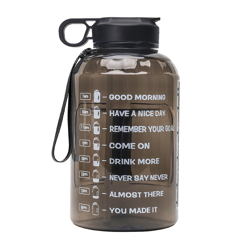 2.2L Gallon Water Bottle with Straw and Time Marker