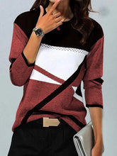 Load image into Gallery viewer, Women&#39;s T-shirt New Fashion Long Sleeve Printed Round Neck Casual T-shirt
