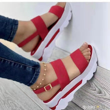 Load image into Gallery viewer, Summer Casual Wedge Design Shoes Buckle Strap Chunky Sandalias Lady Beach Footwear
