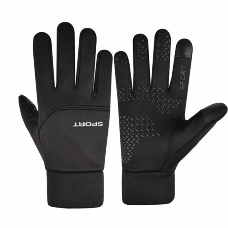 Outdoor fleece sports riding ski non-slip touch screen waterproof gloves
