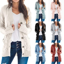 Load image into Gallery viewer, Women’s Long Sleeve Open Front Knitted Cardigan Sweater
