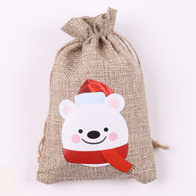 Load image into Gallery viewer, 10Pcs Jute Bags Christmas Gift Drawstring Pouch
