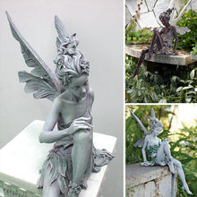 Load image into Gallery viewer, Resin handicraft flower fairy garden ornament Turek sitting demon statue
