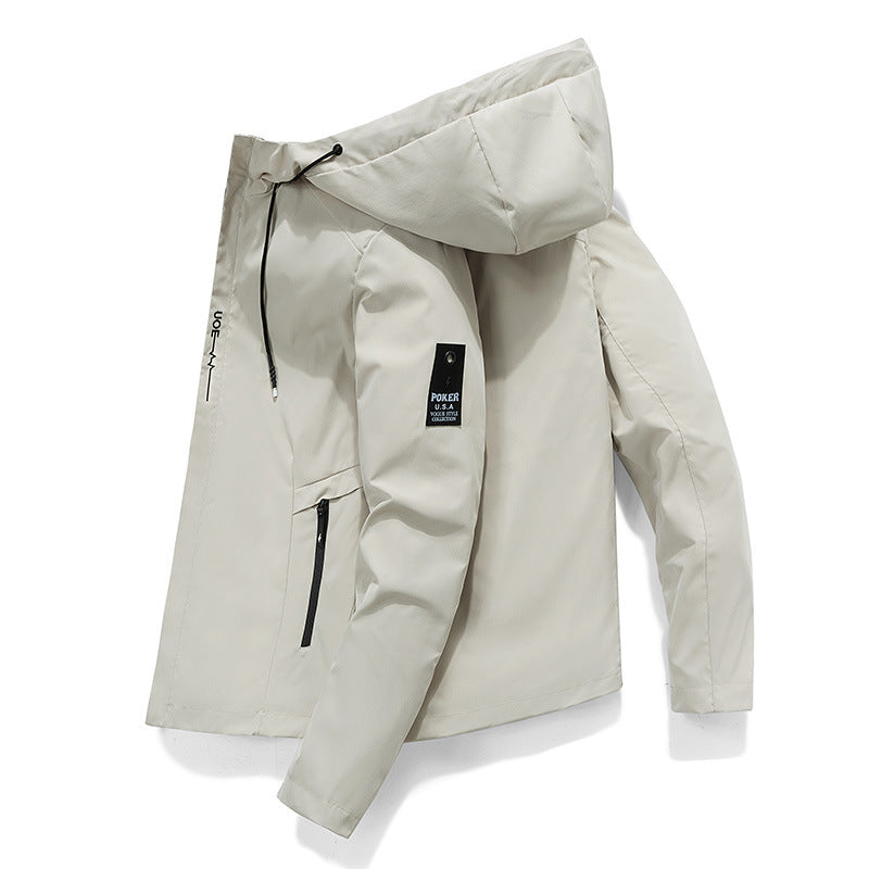 Autumn And Winter Men Long Sleeves Loose Pocket Zipper Hood jacket