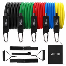 Load image into Gallery viewer, 11 Pcs Latex Tube Resistance Bands Exercise Training Equipment
